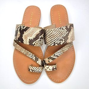 Topshop Faux Snakeskin Slides Size 38